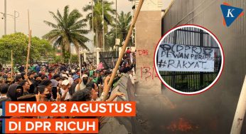 Panas! 28 Agustus Demo Buruh Ricuh, Bambu Runcing Dilempar, Sampah Dibakar di Depan DPR!
