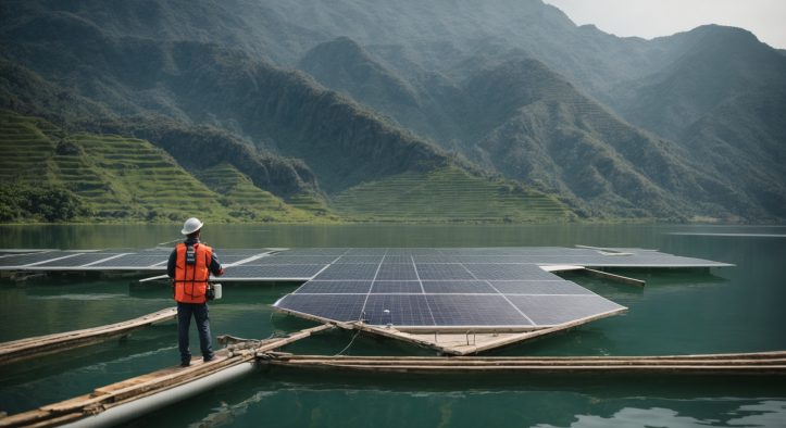 Dokumentasi Lengkap Proyek Panel Surya Terapung di Danau Jawa